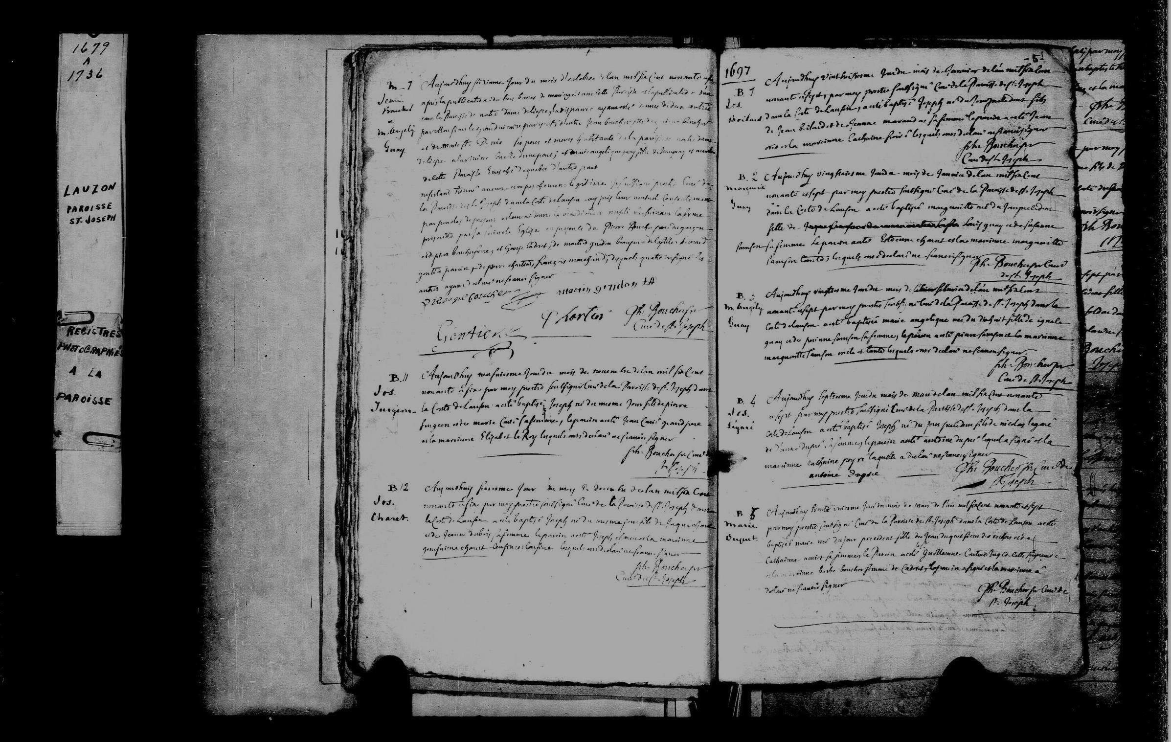 1696 Baptism Joseph Turgeon