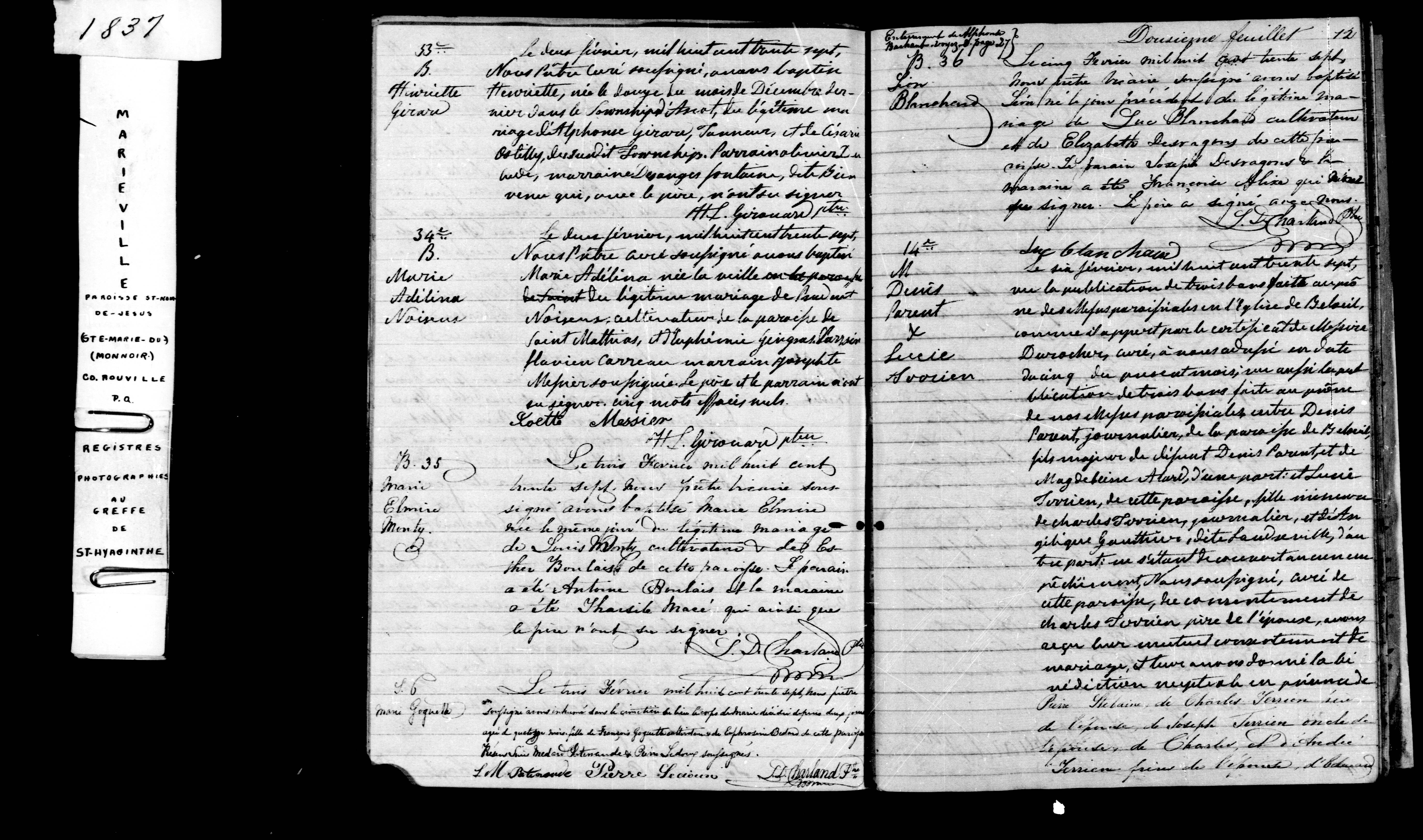 1837 Marriage Parent Terrien
