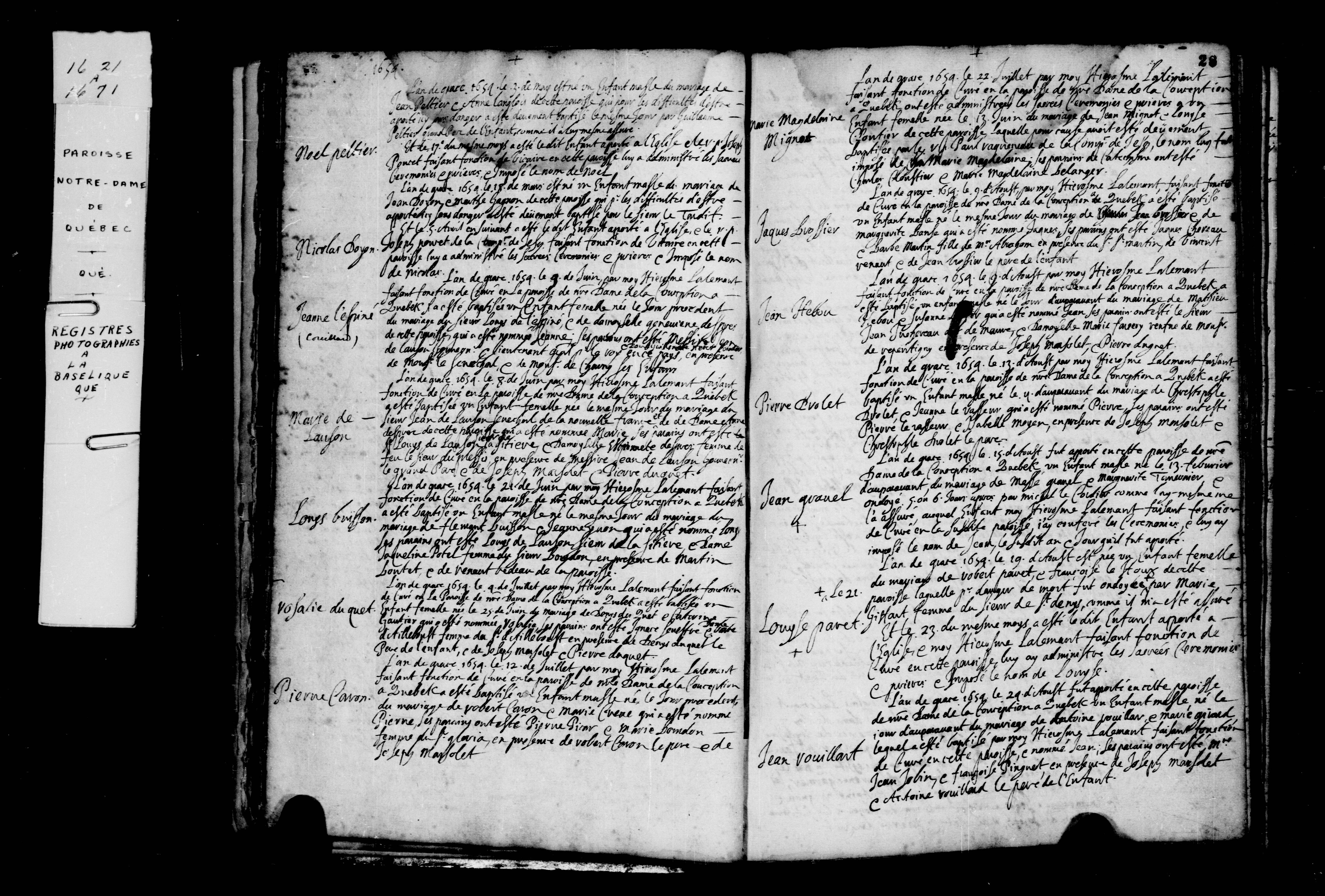 1654 Baptism Louise Pare
