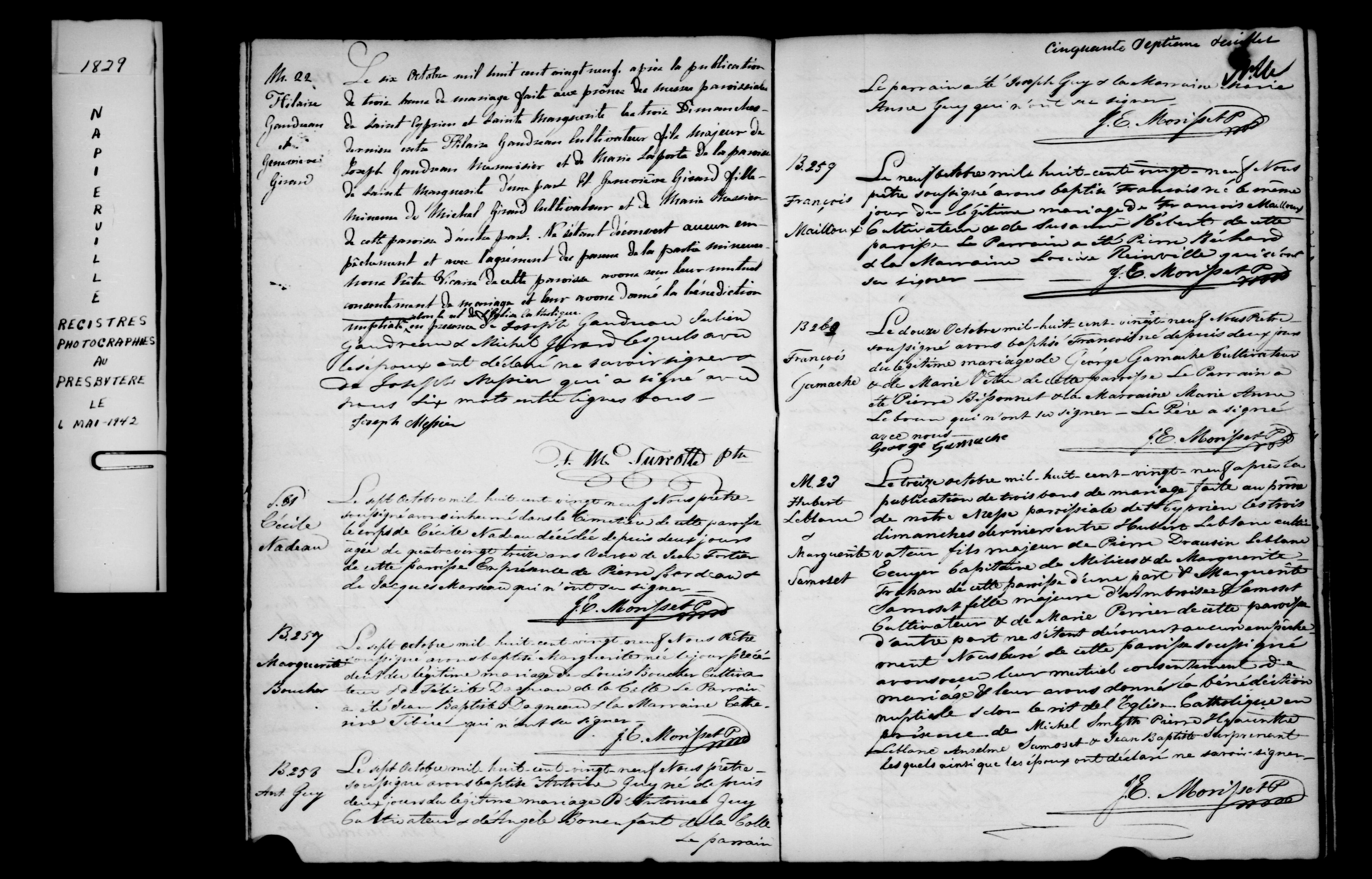 1829 Burial Cecile Nadeau