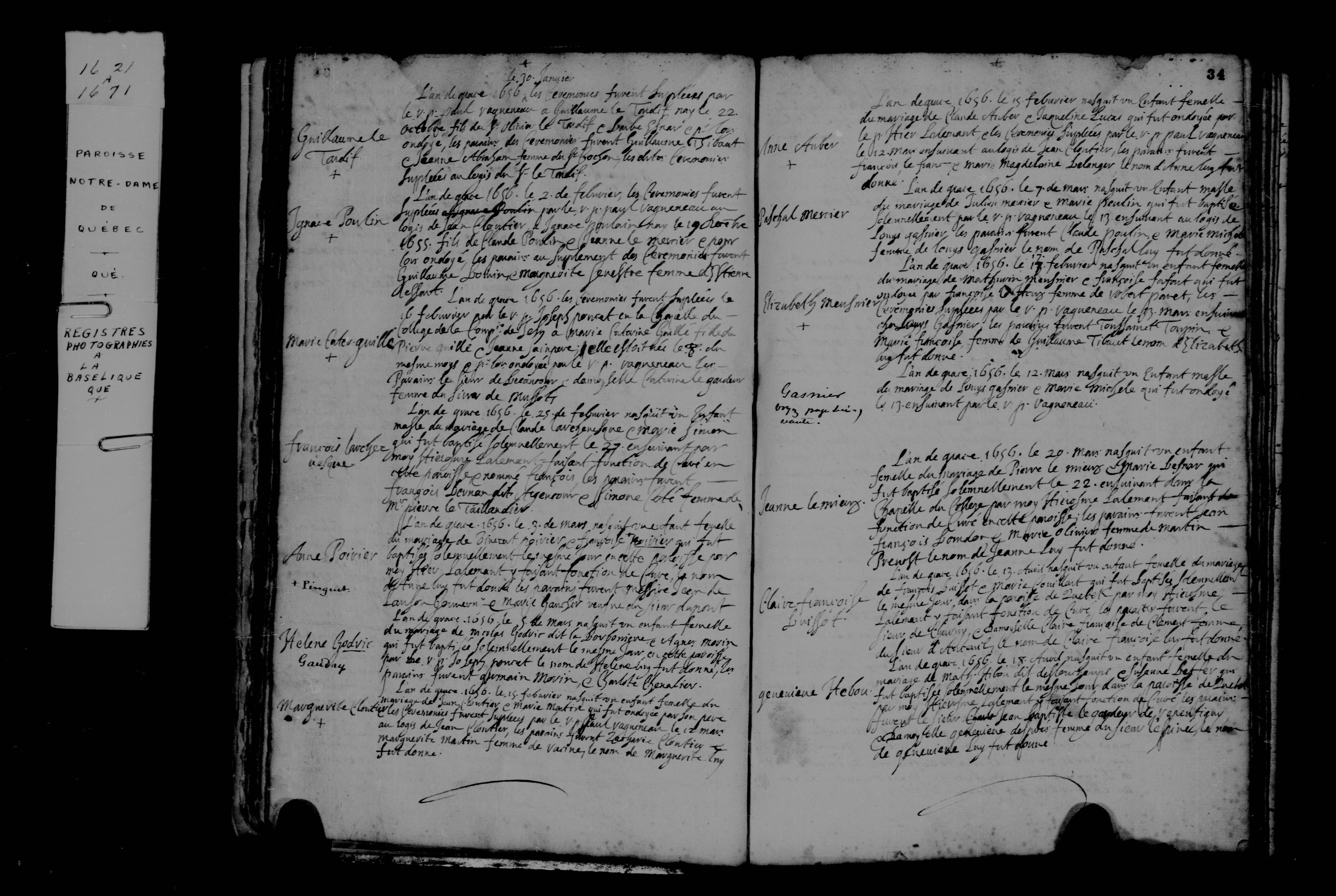 1656 Baptism Elisabeth Meunier