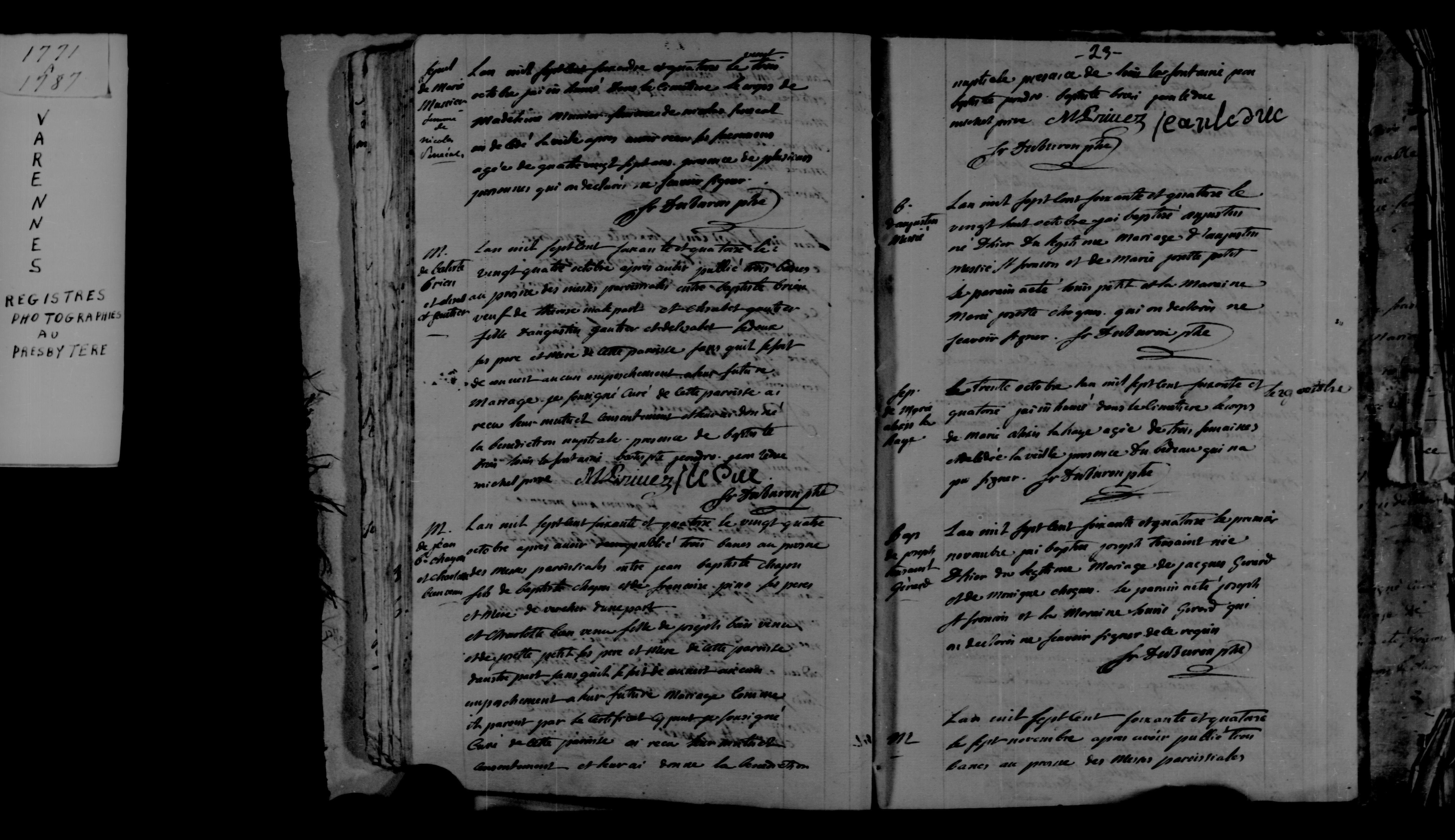 1744 Burial Madeleine Meunier