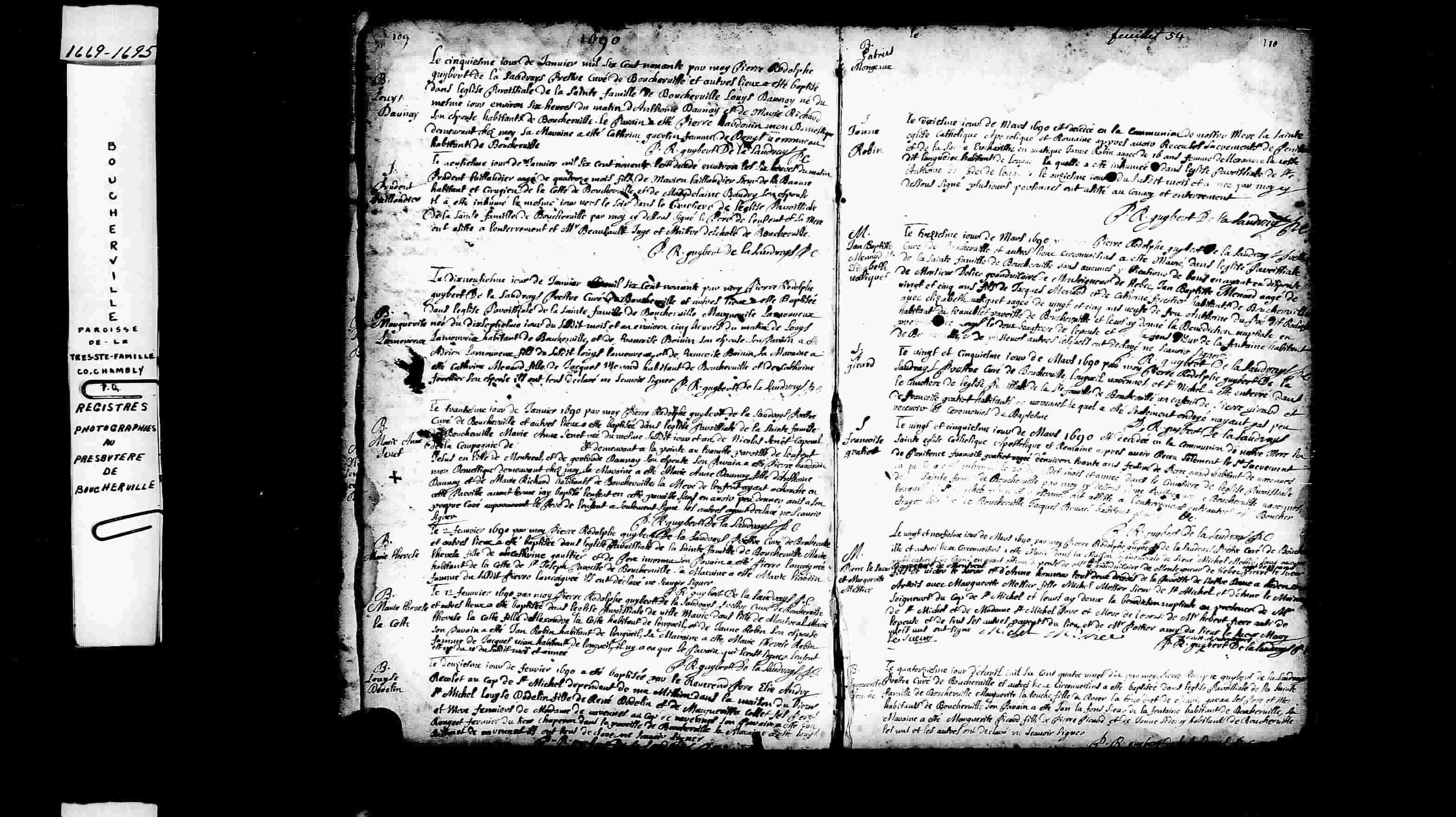 1690 Marriage Menard Valiquet