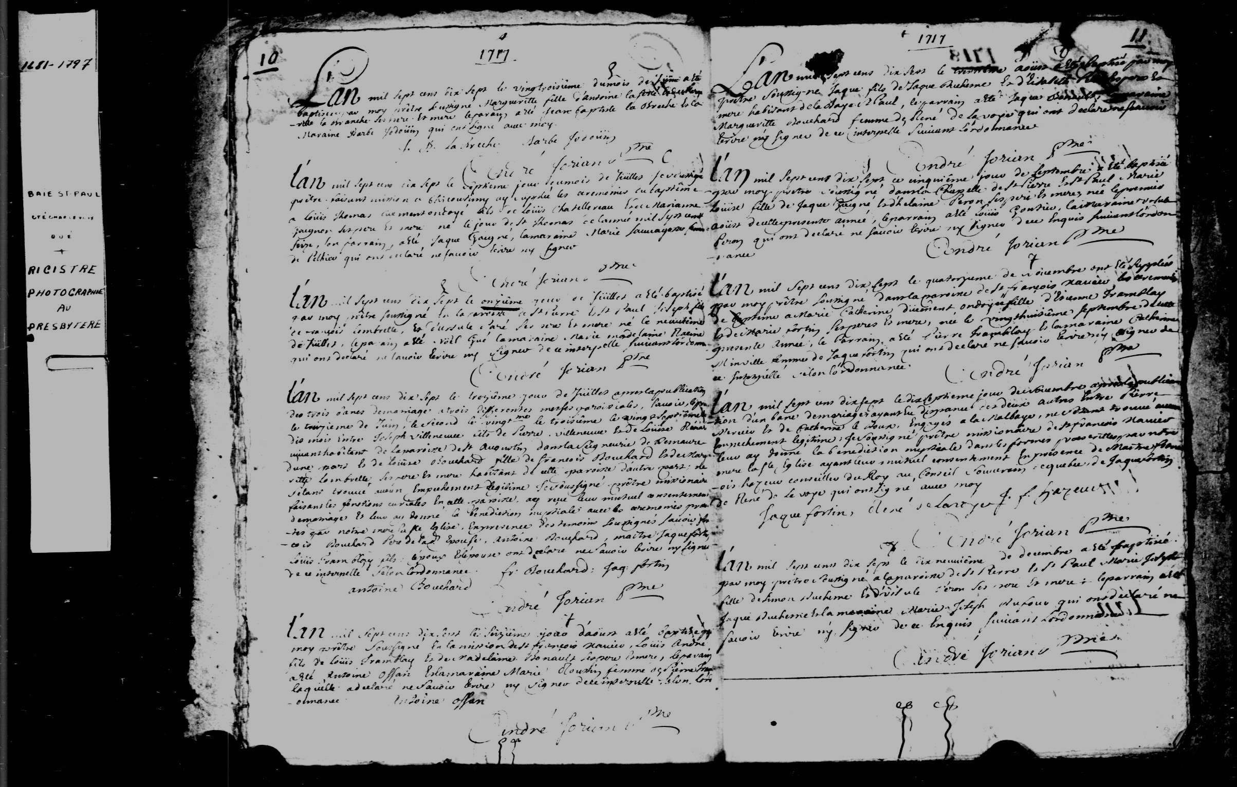 1717 Baptism Louis Andre Tremblay