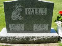1983 Headstone Walton H Patrie