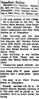 1957 Napoleon Babbie Obituary