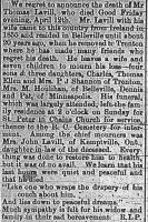 1895 Obituary Thomas Lavill