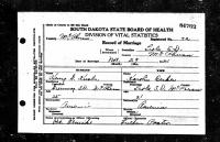 1921 Marriage Kusler Becker