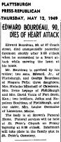 1949 Obituary Edward Bourdeau