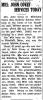 1943 Obituary Melissa Vosburg