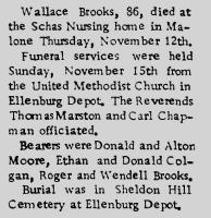 1970 Obituary Wallace Brooks